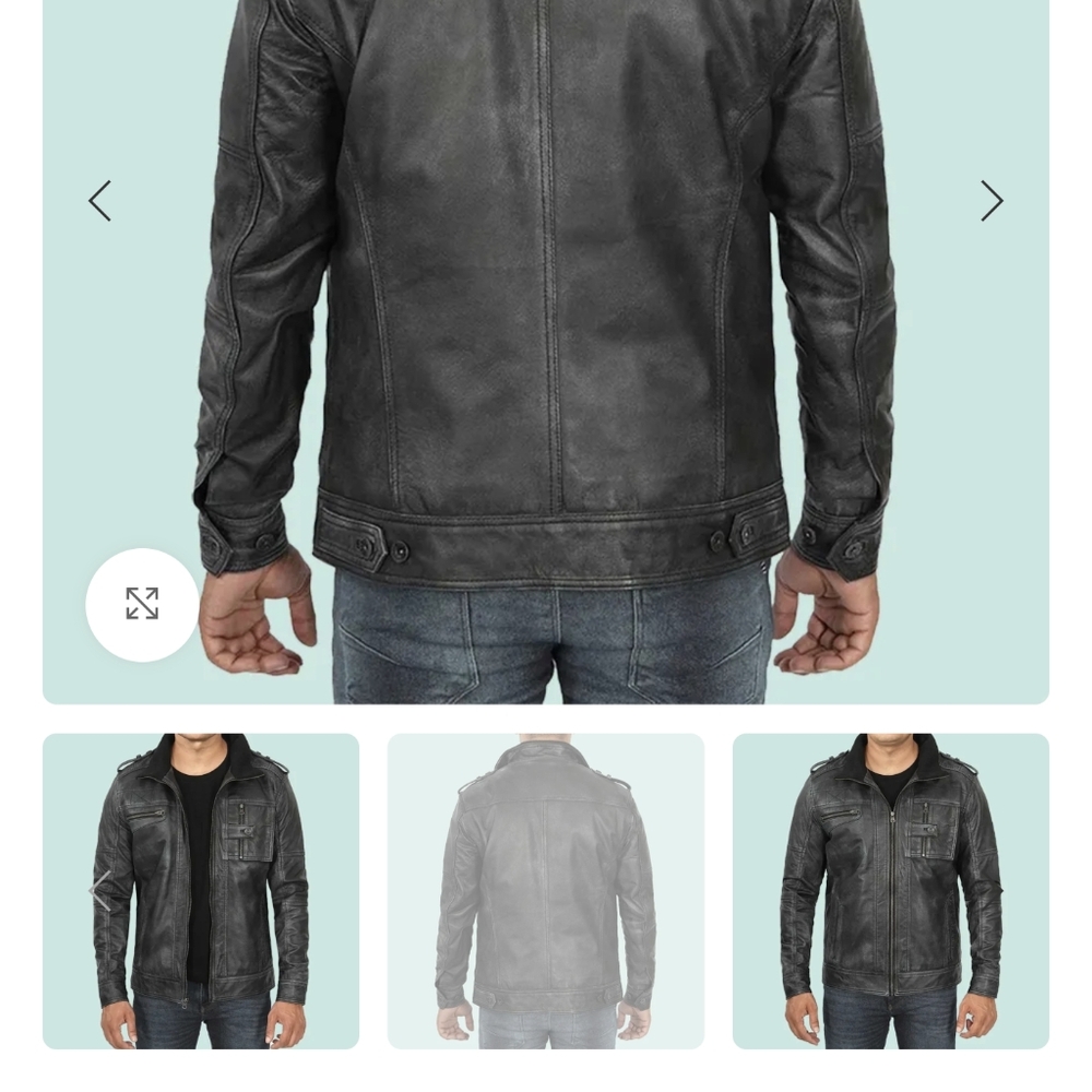 FJ Tavarese Men's leather Biker jacket coat